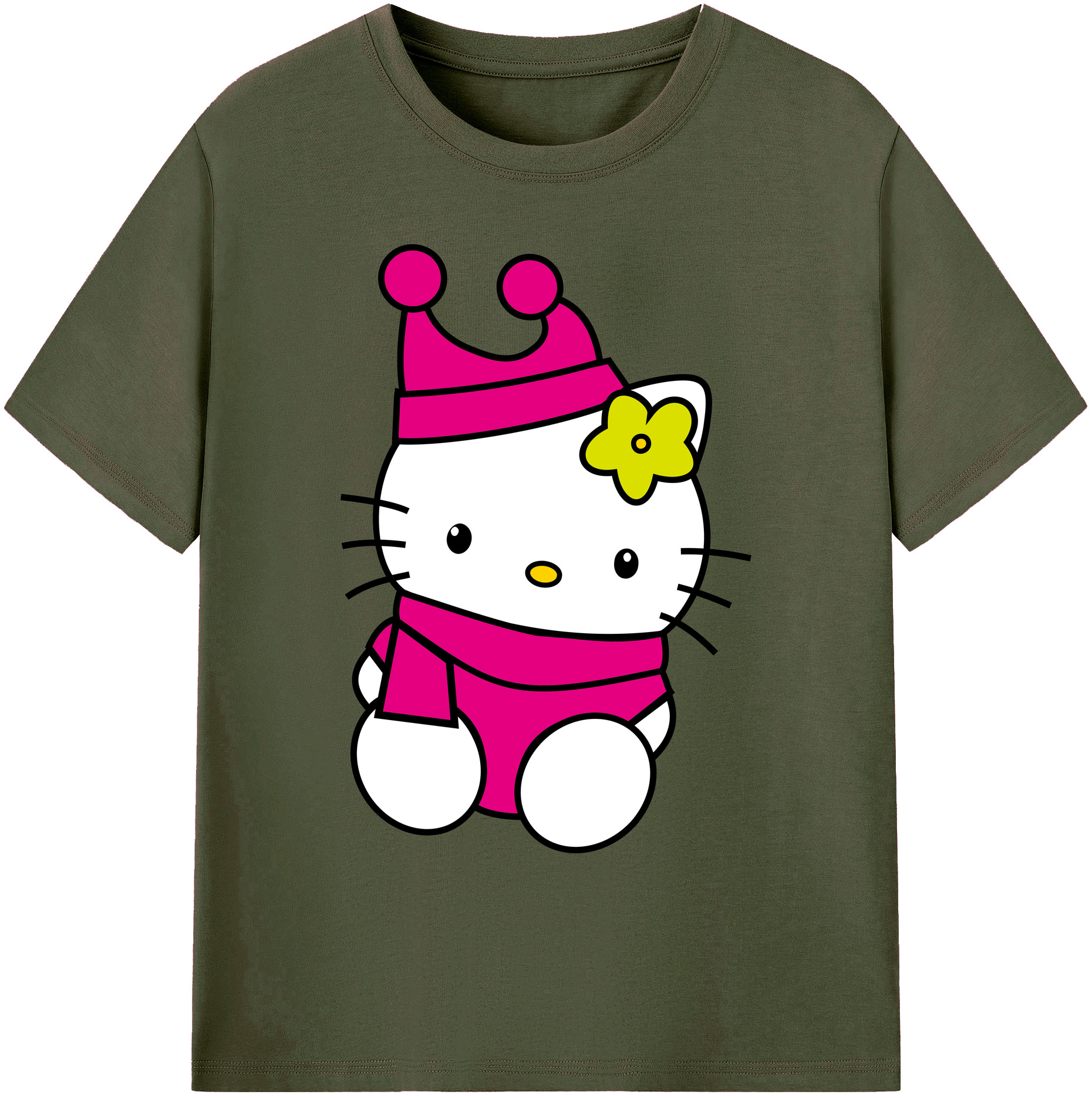 （画像用） Hello Kitty ハローキティ 綿100％ メンズ半袖Tシャツ｜肌触りやわらか＆通気性